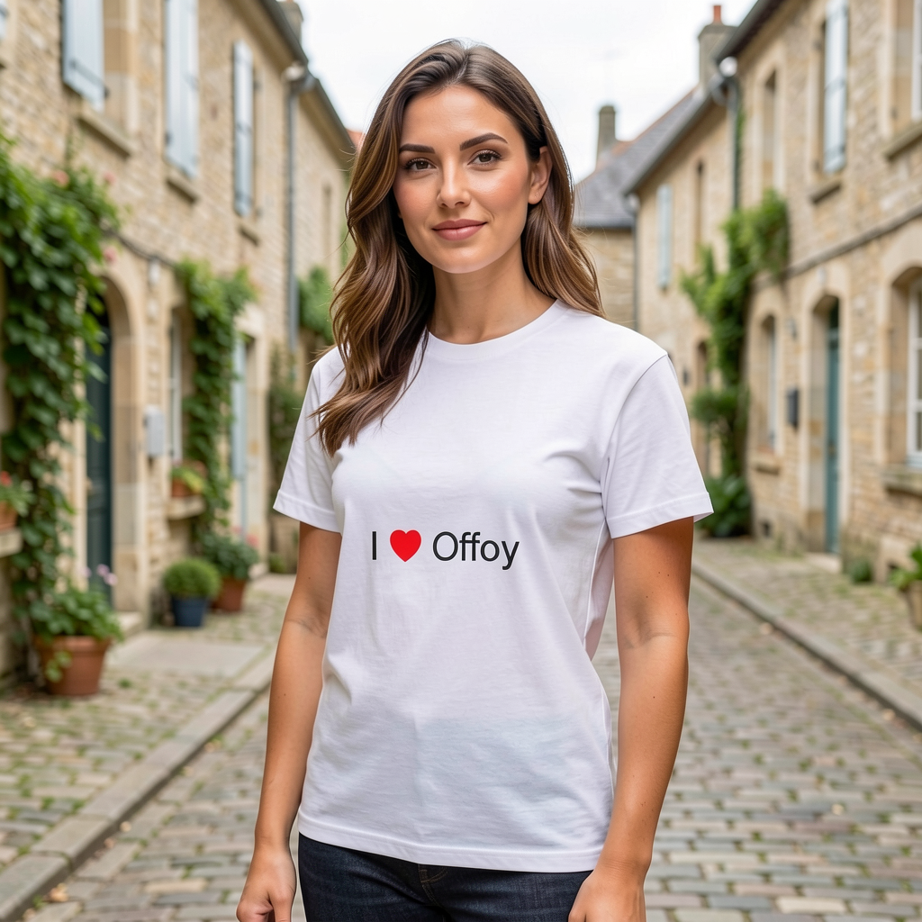Photo portée du T-shirt I love offoy en décor Offoy