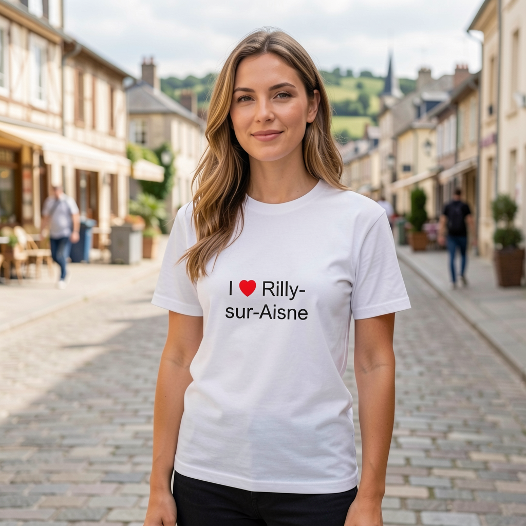 Photo portée du T-shirt I love rilly-sur-aisne en décor Rilly Sur Aisne