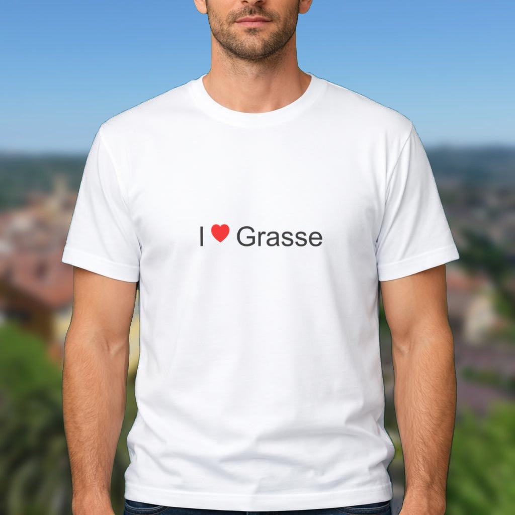 T-shirt I Love Grasse porté