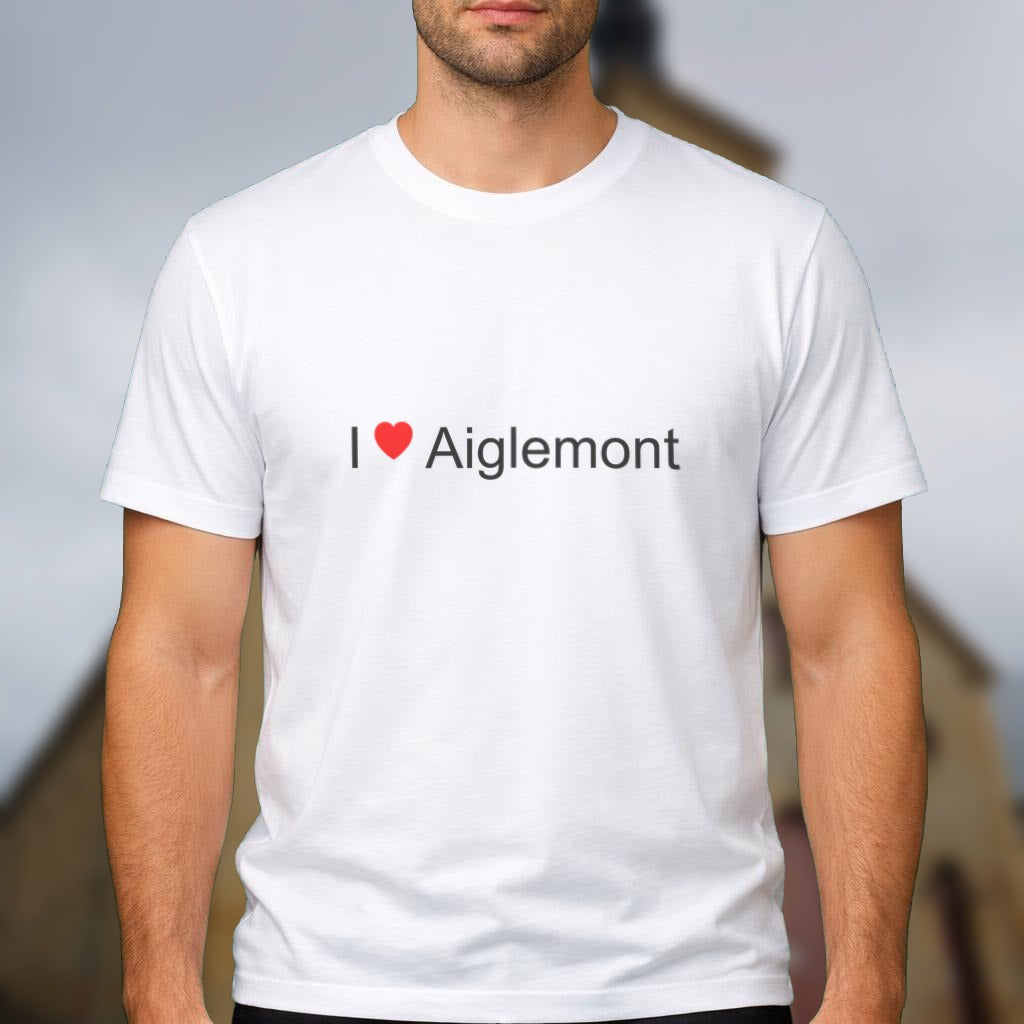 T-shirt I love Aiglemont porté