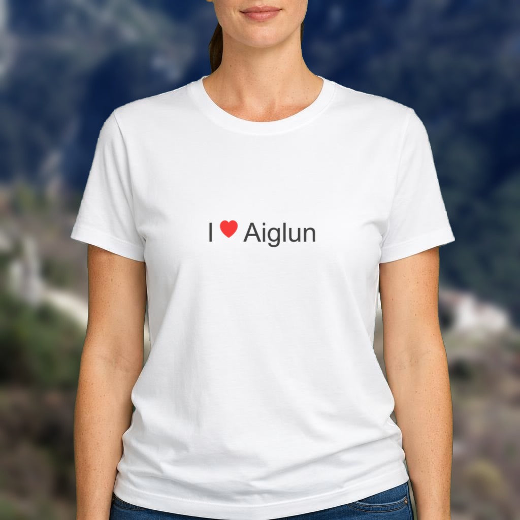 T-shirt I love Aiglun porté