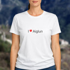 T-shirt I love Aiglun porté