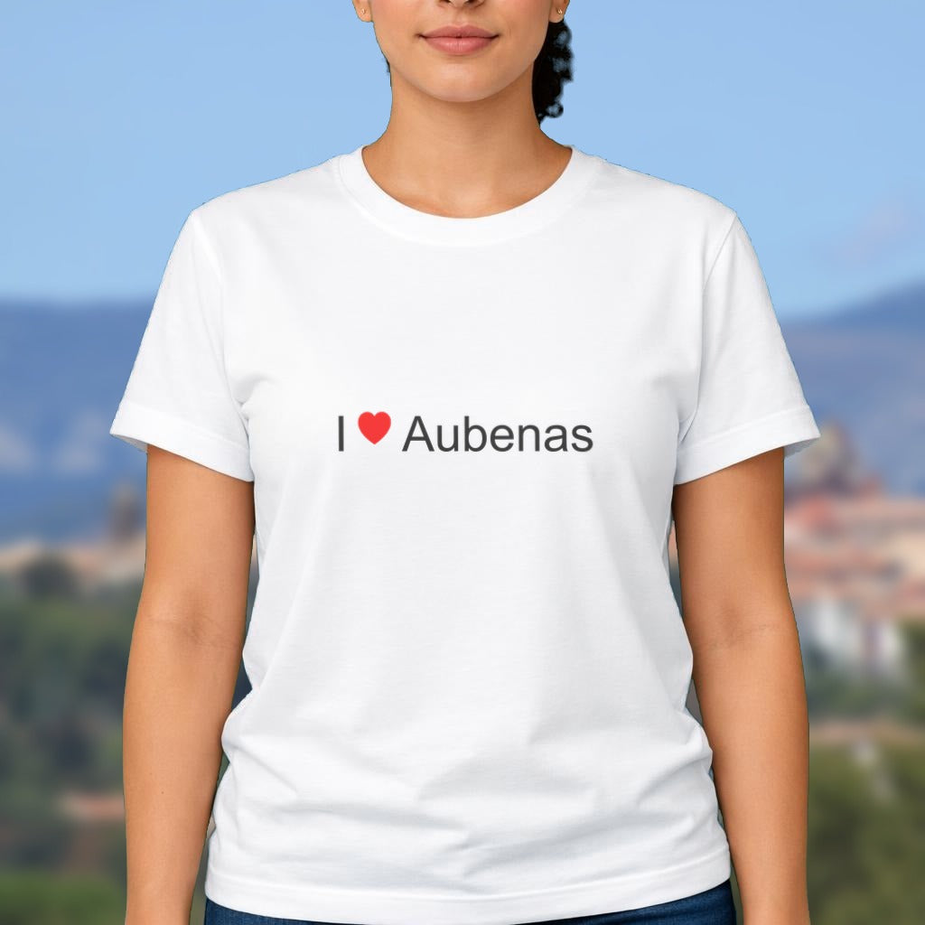T-shirt I love Aubenas porté
