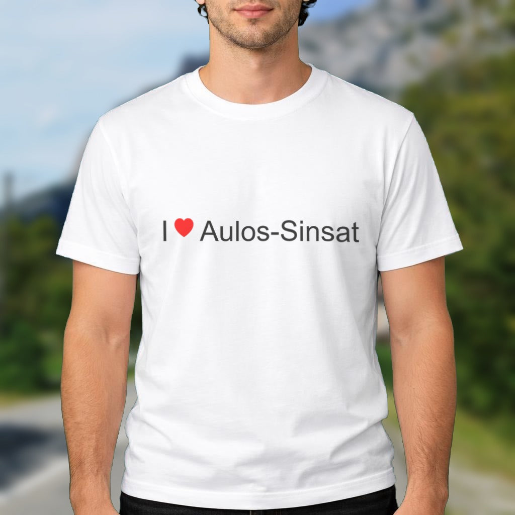 T-shirt I love Aulos-Sinsat porté