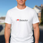 T-shirt I love Beautor porté