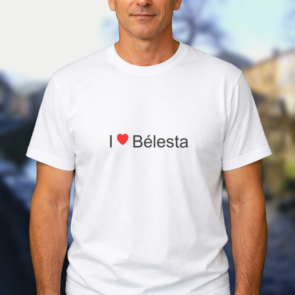 T-shirt I love Bélesta porté