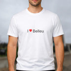 T-shirt I love Belleu porté