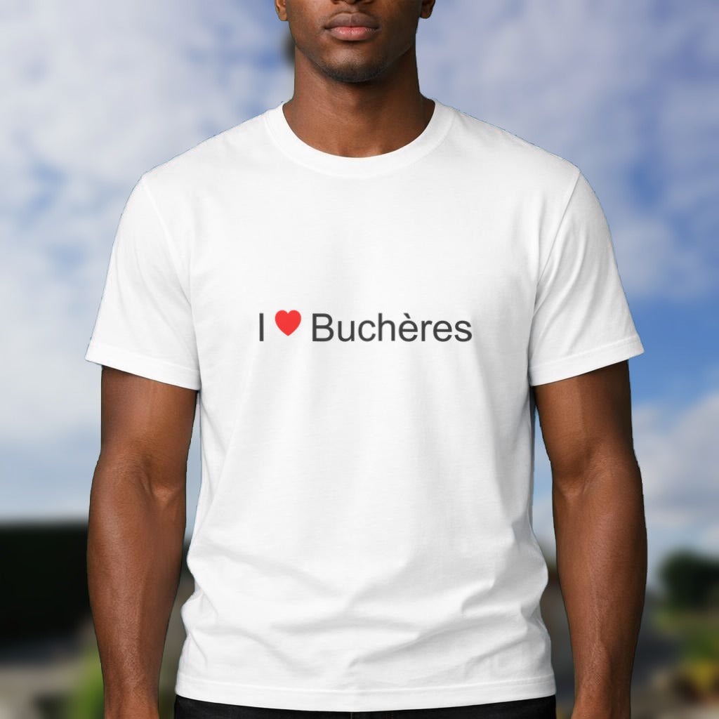 T-shirt I love Buchères porté