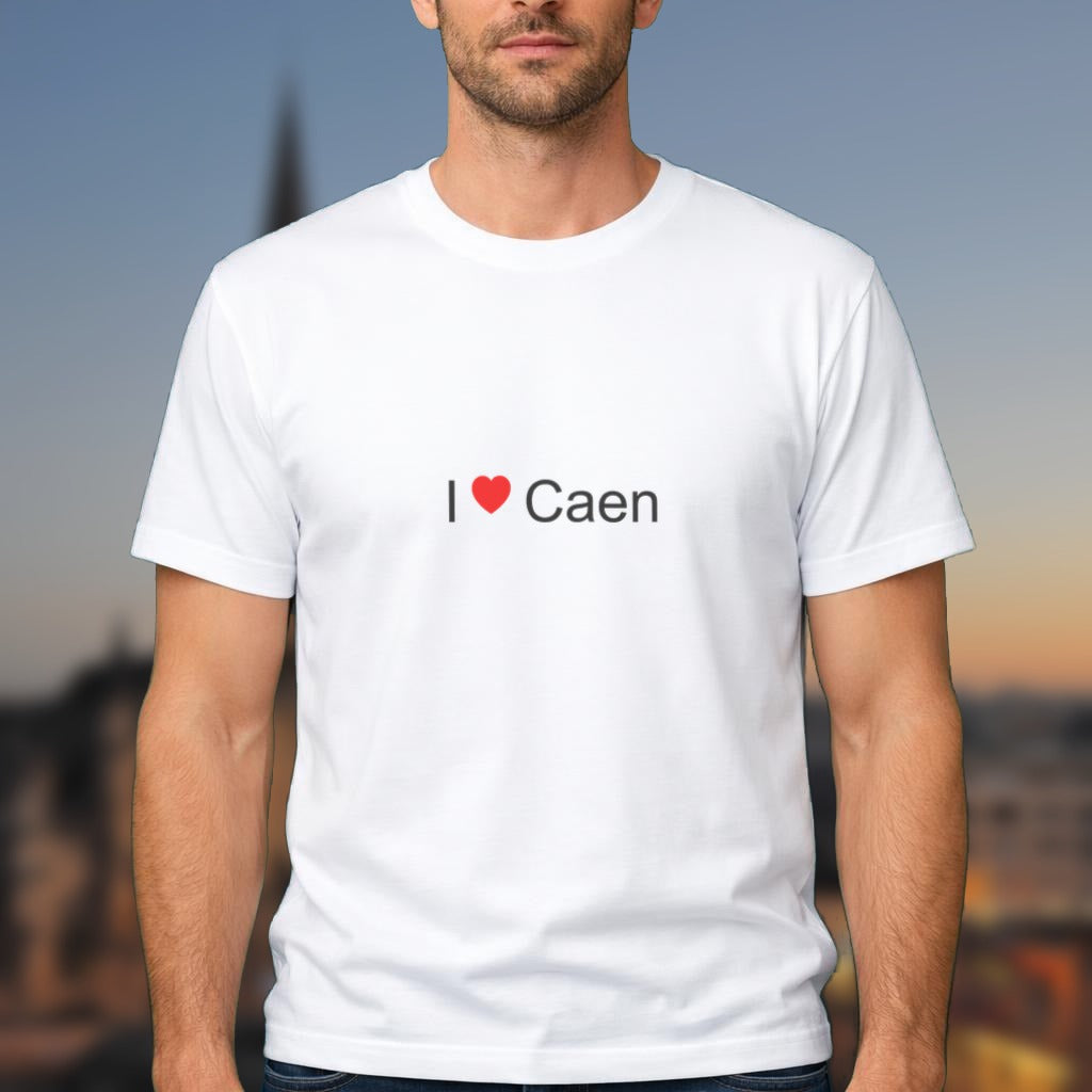 T-shirt I love Caen porté