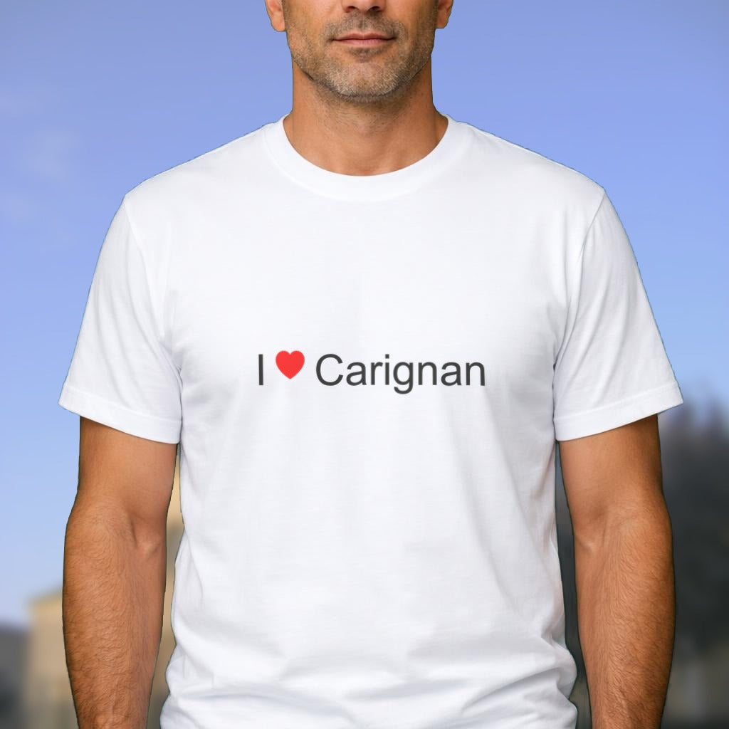 T-shirt I love Carignan porté
