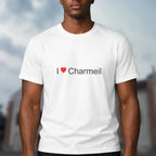 T-shirt I love Charmeil porté