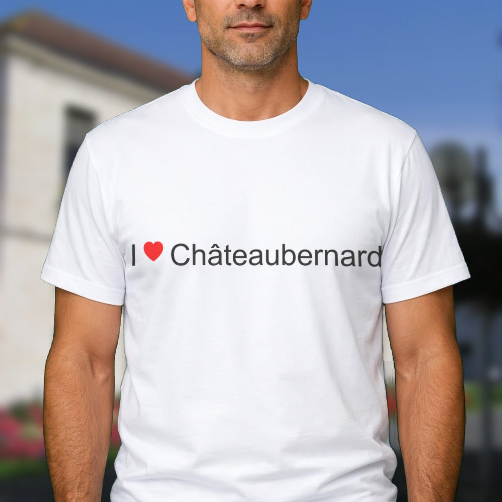 T-shirt I love Châteaubernard porté