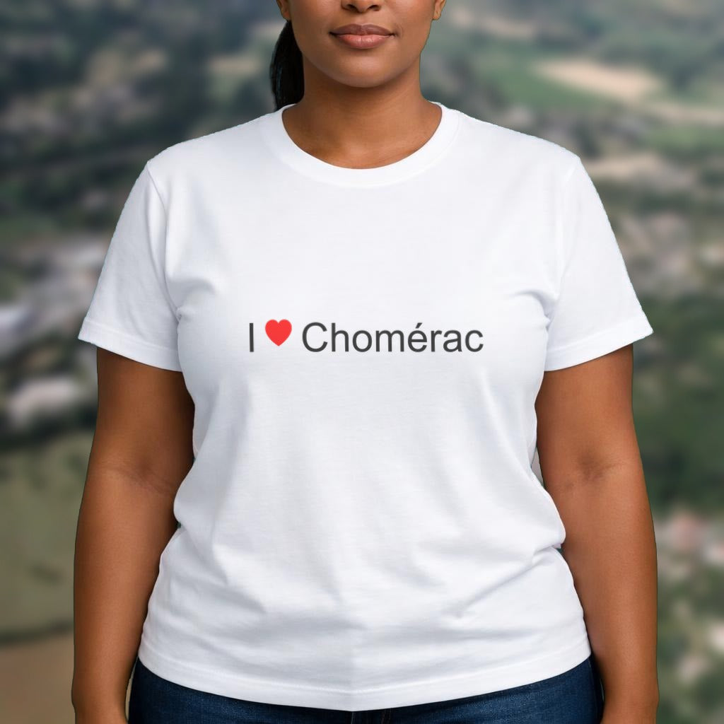 T-shirt I love Chomérac porté