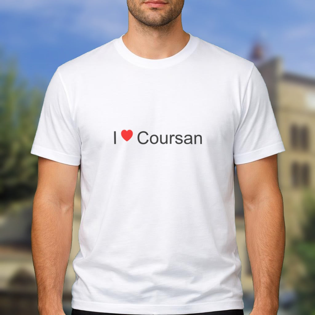 T-shirt I love Coursan porté