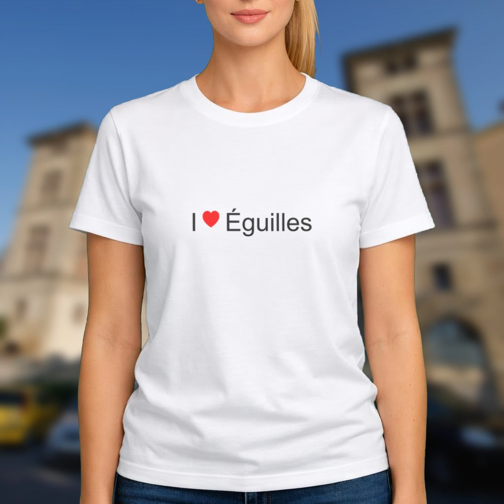 T-shirt I love Éguilles porté