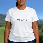 T-shirt I love Embrun porté