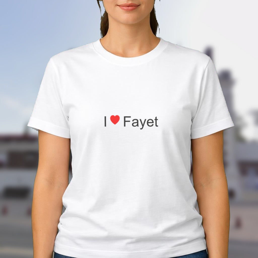 T-shirt I love Fayet porté