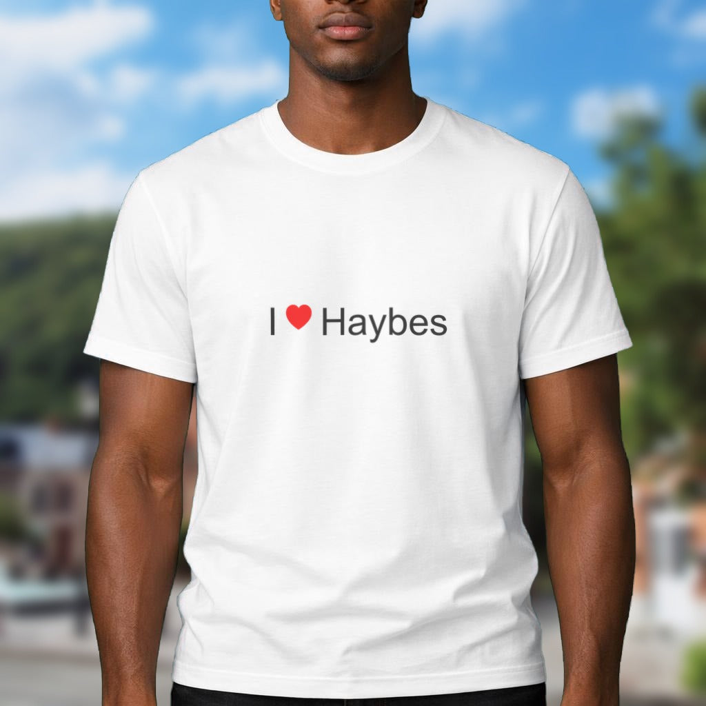 T-shirt I love Haybes porté