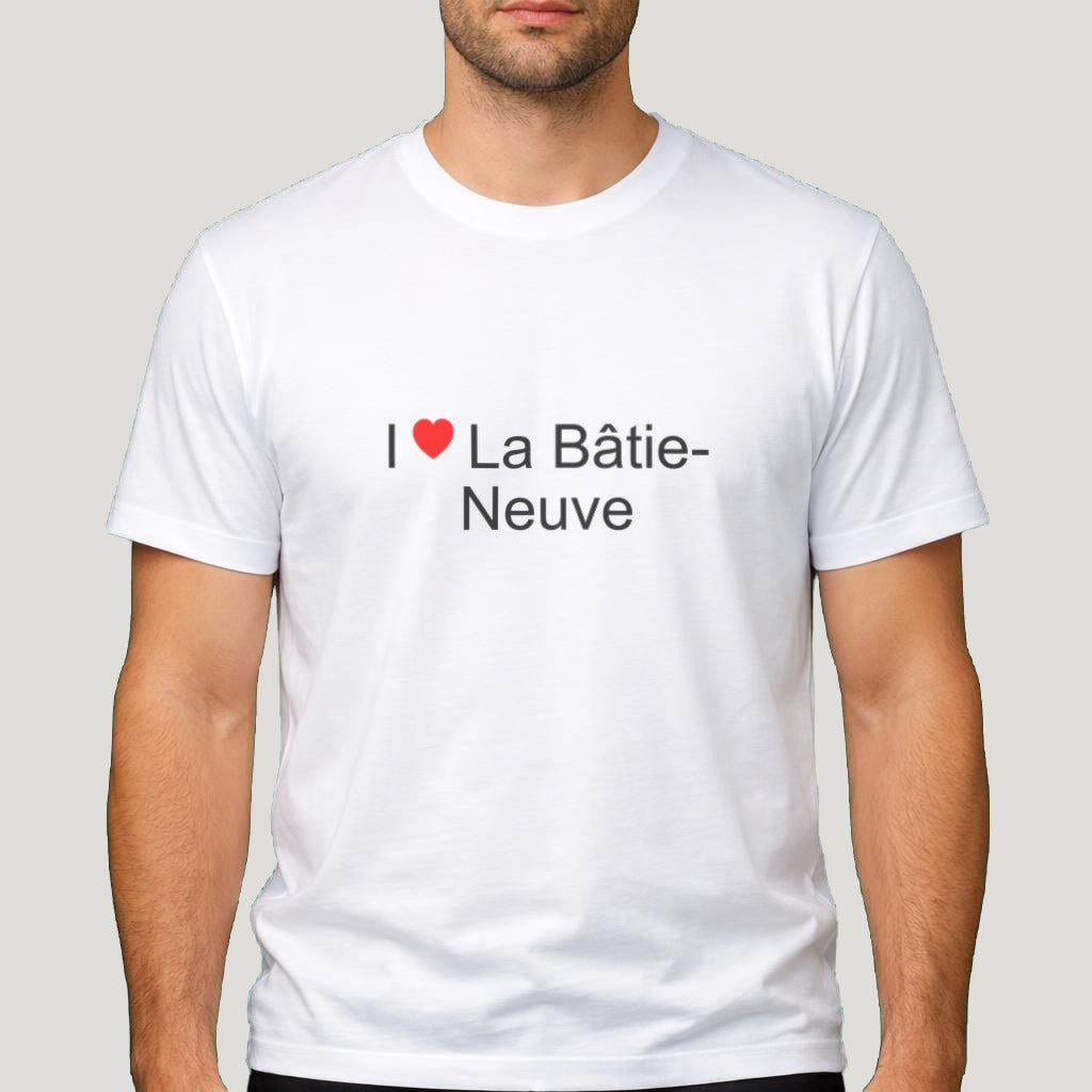 T-shirt I love La Bâtie-Neuve porté