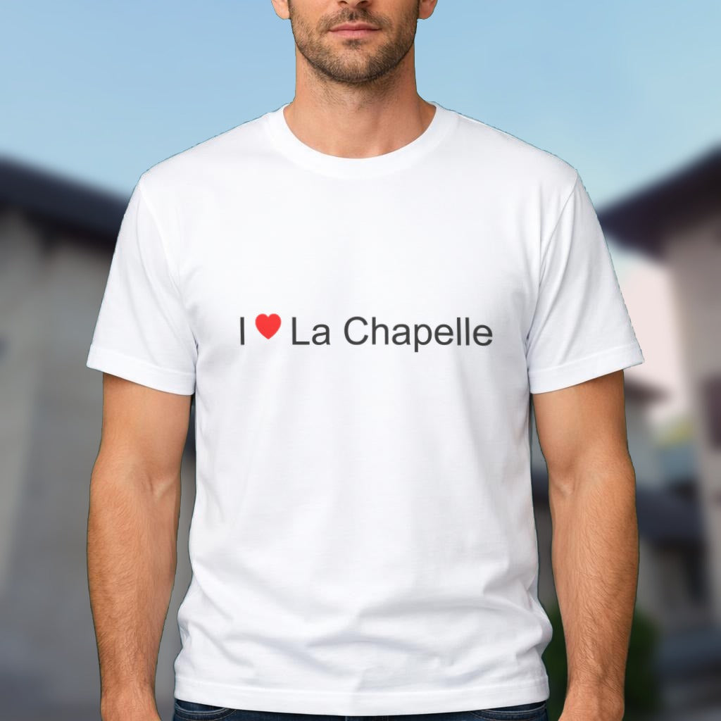 T-shirt I love La Chapelle (73) porté