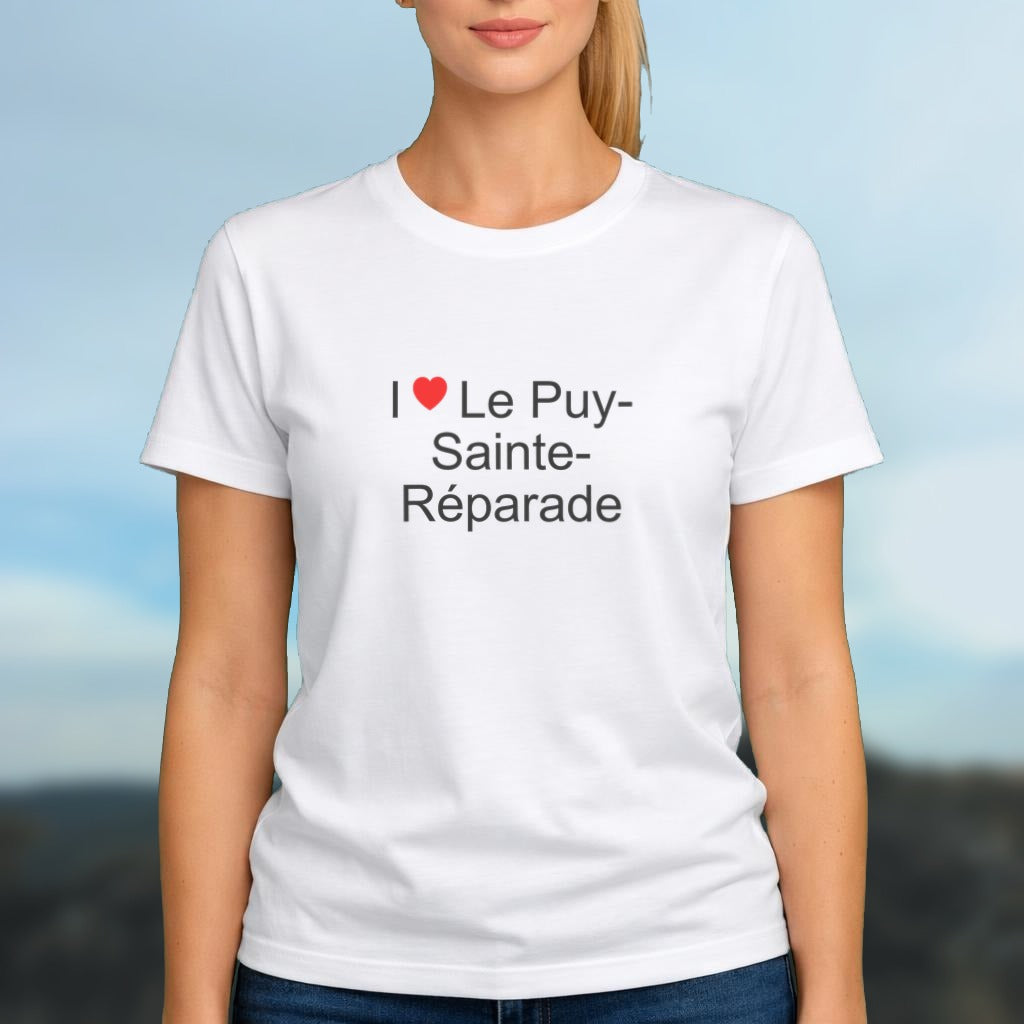 T-shirt I love Le Puy-Sainte-Réparade porté