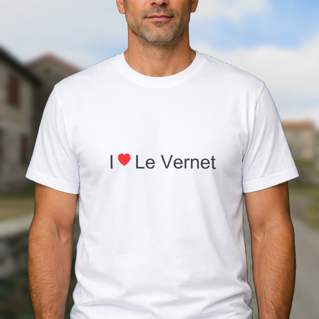 T-shirt I love Le Vernet (43) porté