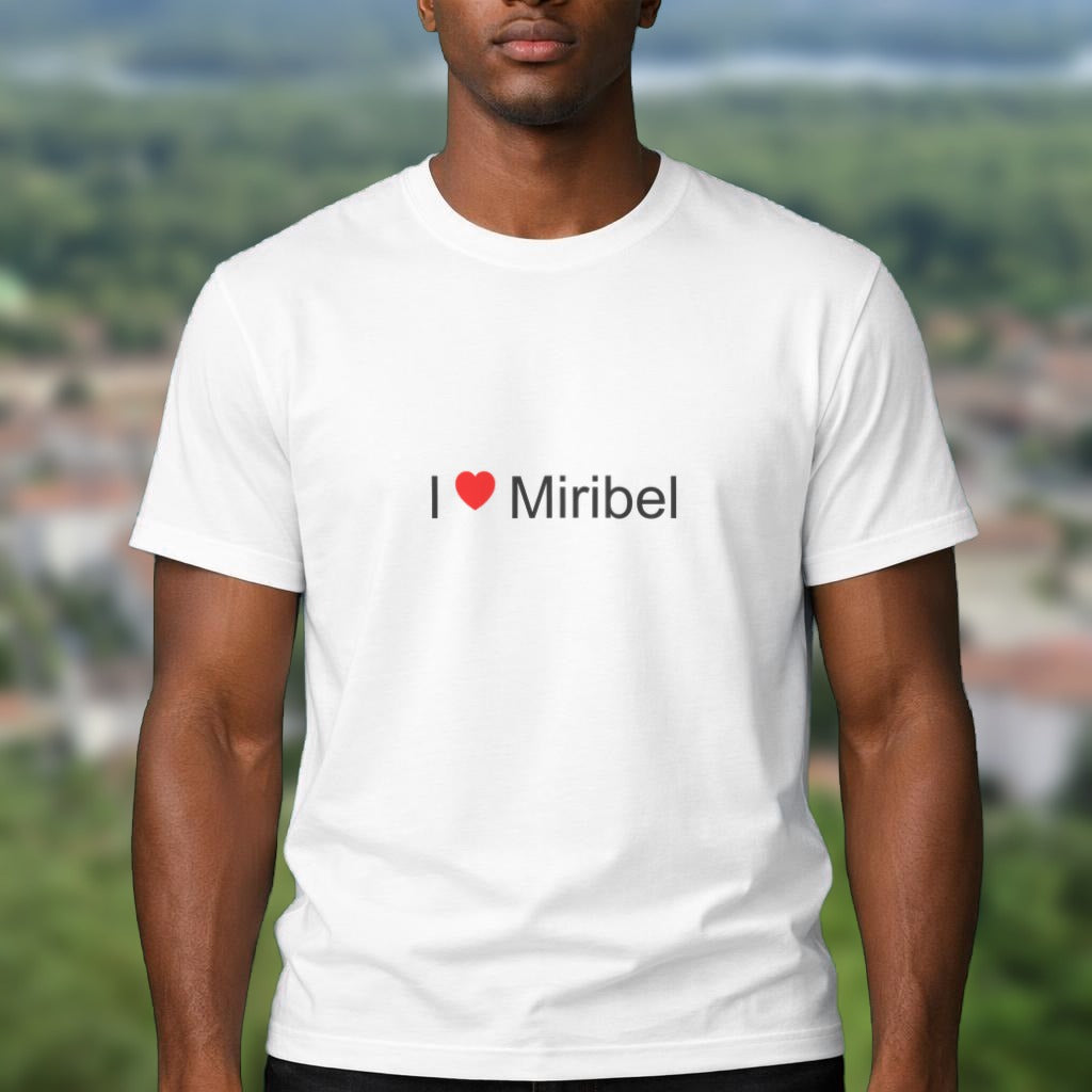 T-shirt I love Miribel porté