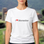 T-shirt I love Monestier (07) porté