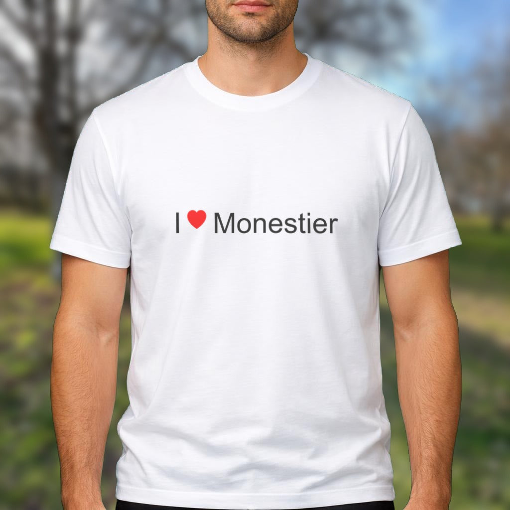 T-shirt I love Monestier porté
