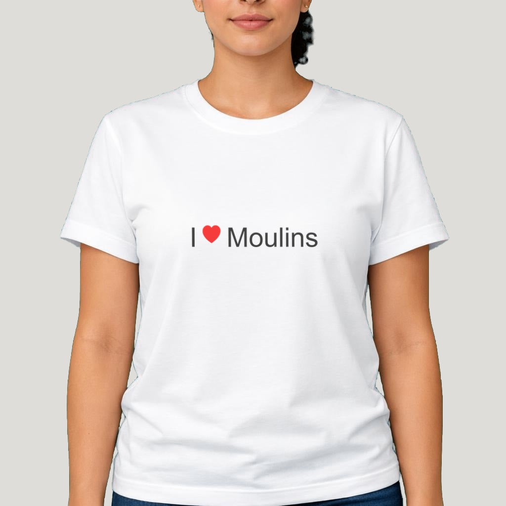 T-shirt I love Moulins porté