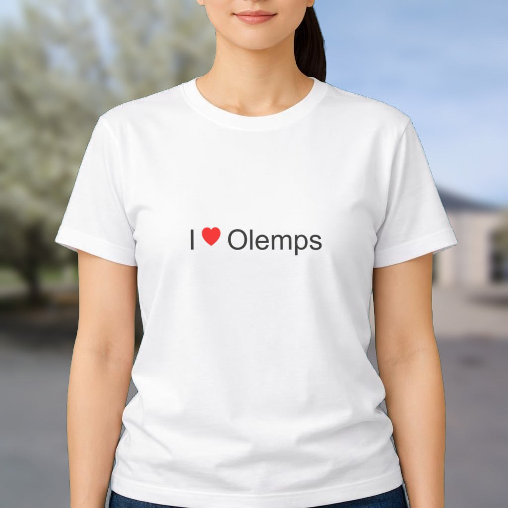 T-shirt I love Olemps porté