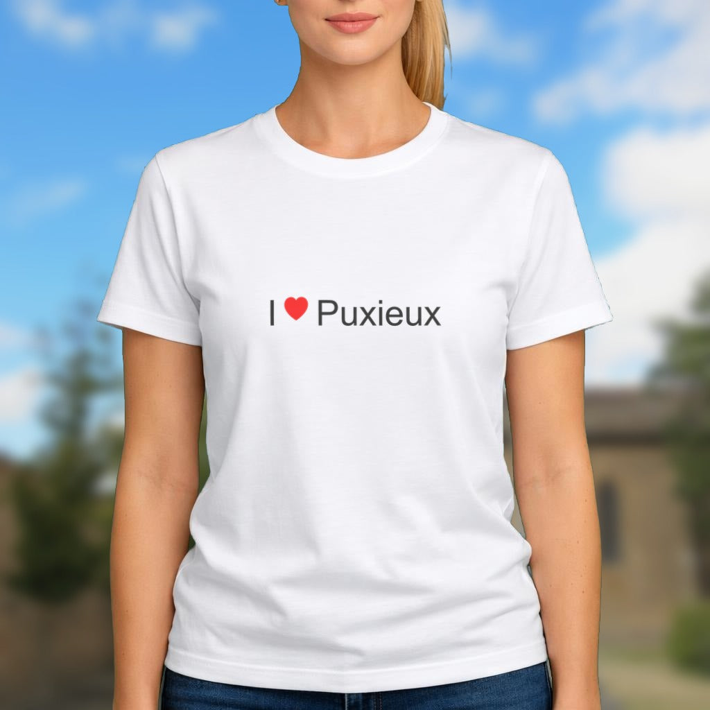 T-shirt I love Puxieux porté