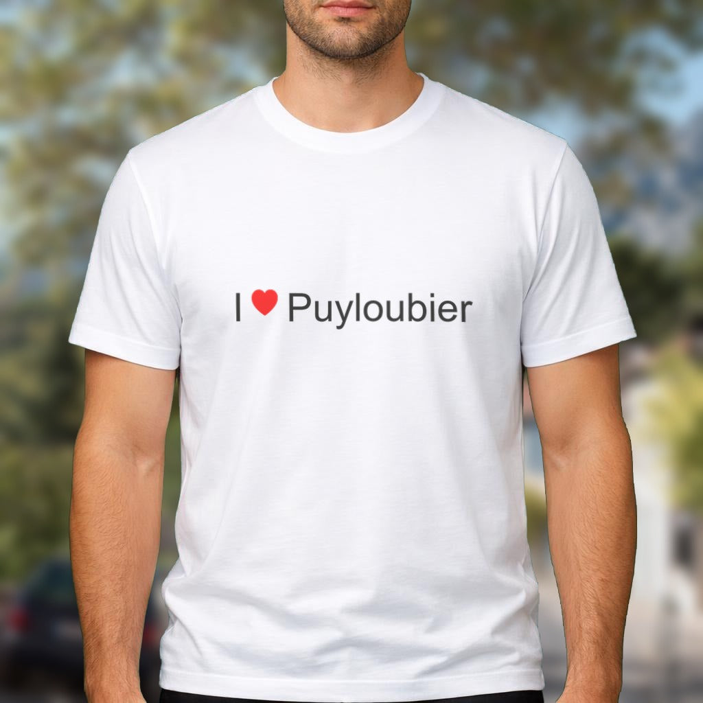 T-shirt I love Puyloubier porté