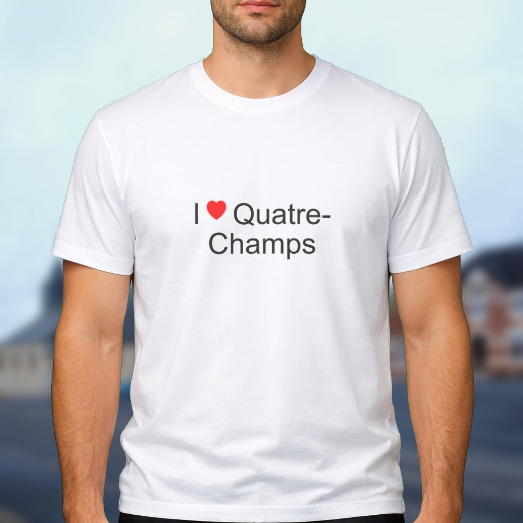 T-shirt I love Quatre-Champs porté