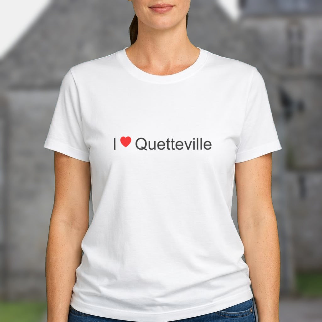 T-shirt I love Quetteville porté