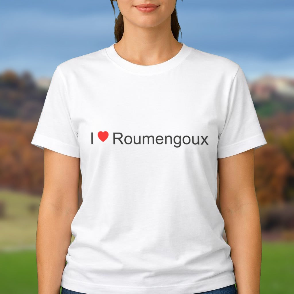 T-shirt I love Roumengoux porté