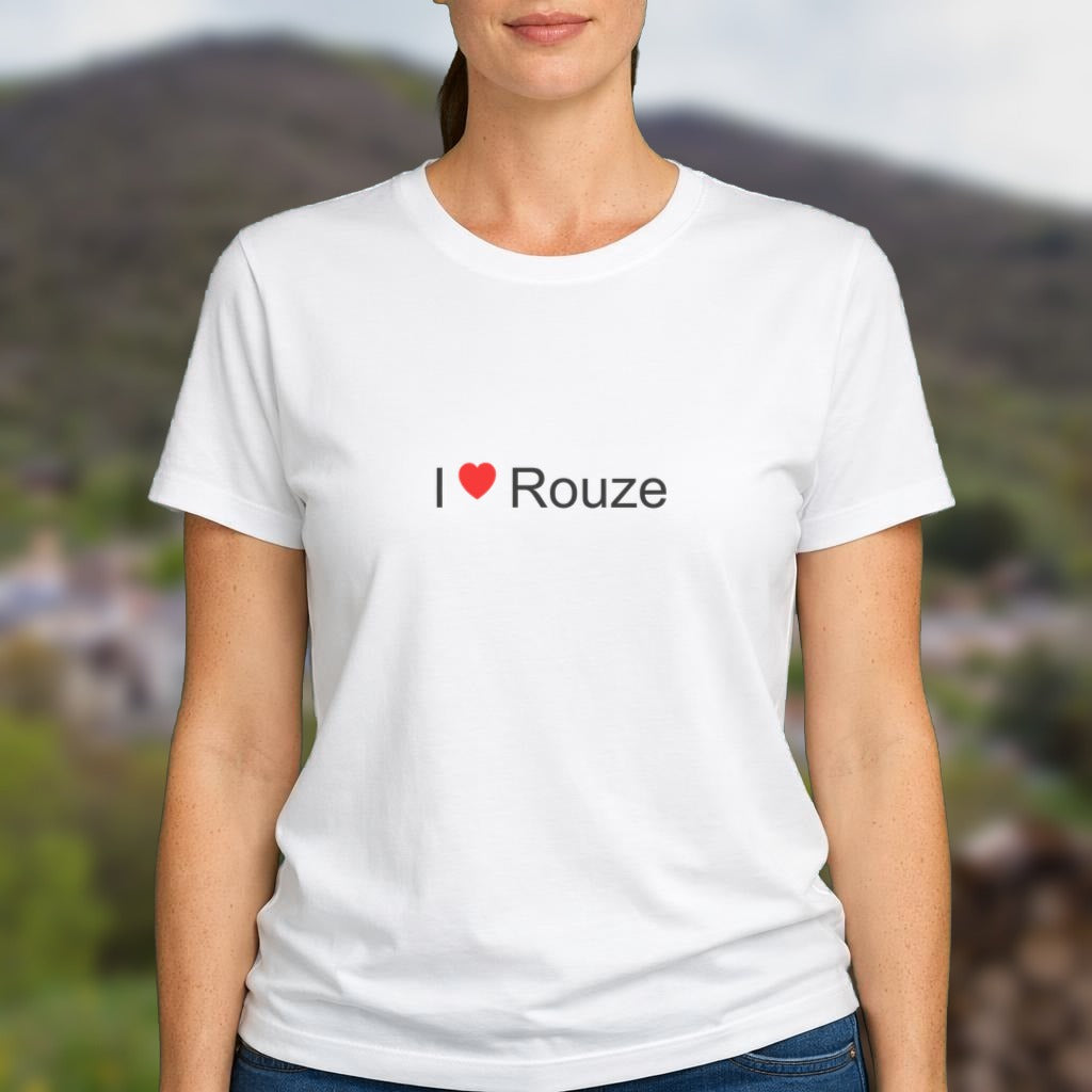 T-shirt I love Rouze porté