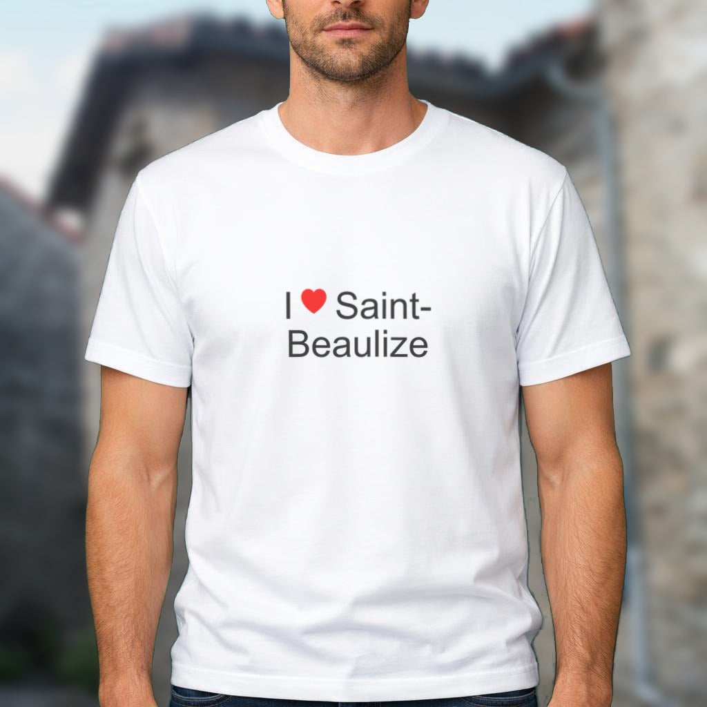 T-shirt I love Saint-Beaulize porté