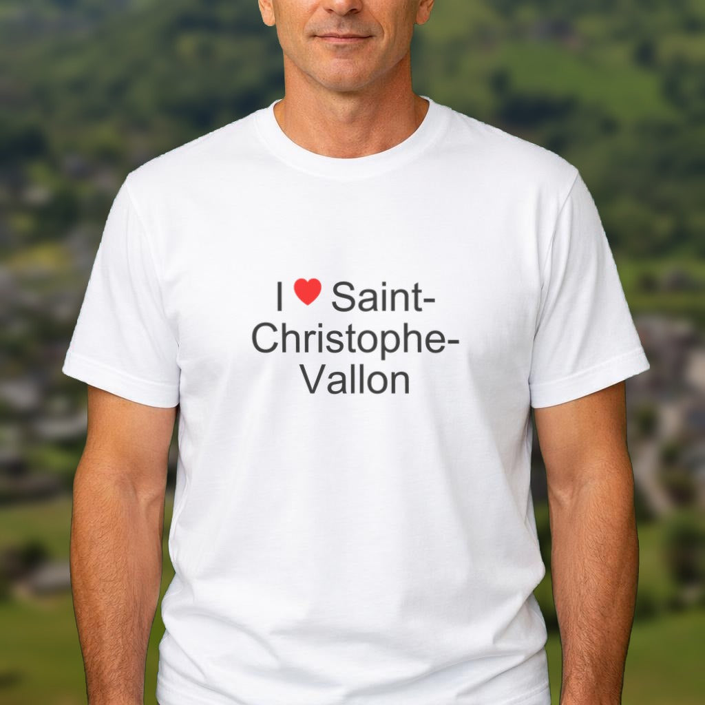 T-shirt I love Saint-Christophe-Vallon porté