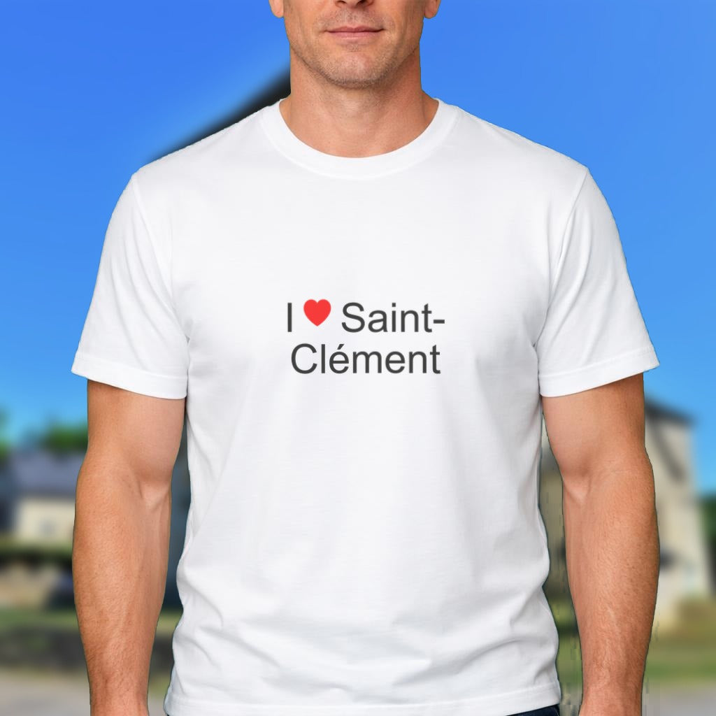 T-shirt I love Saint-Clément (19) porté