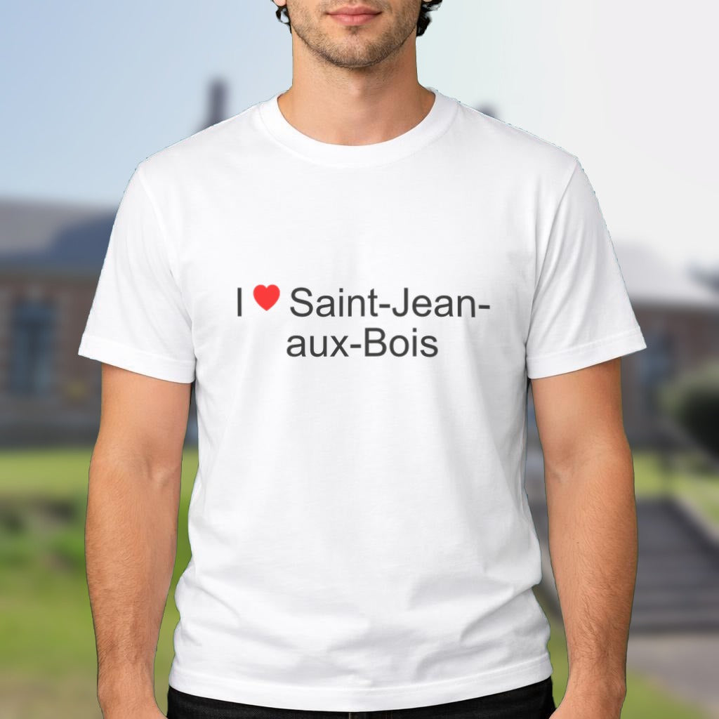 T-shirt I love Saint-Jean-aux-Bois (08) porté