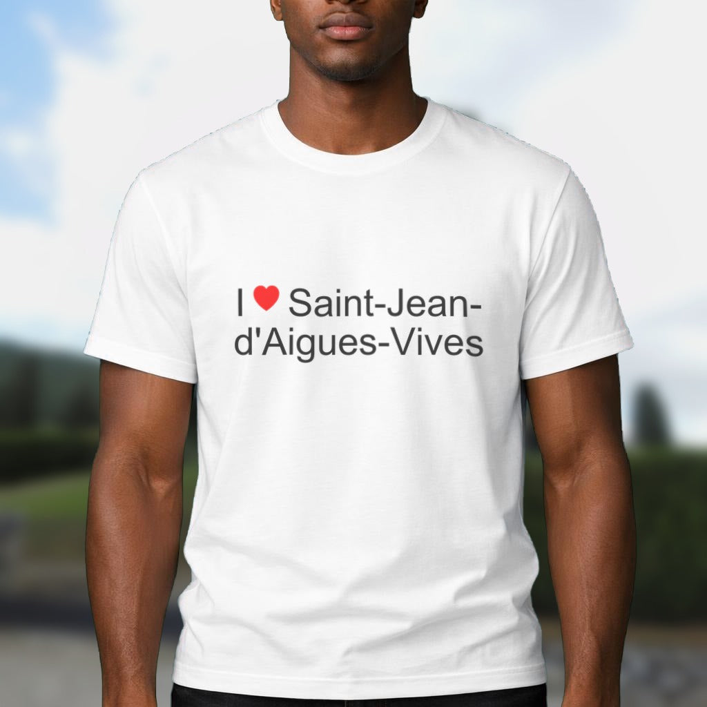 T-shirt I love Saint-Jean-d'Aigues-Vives porté