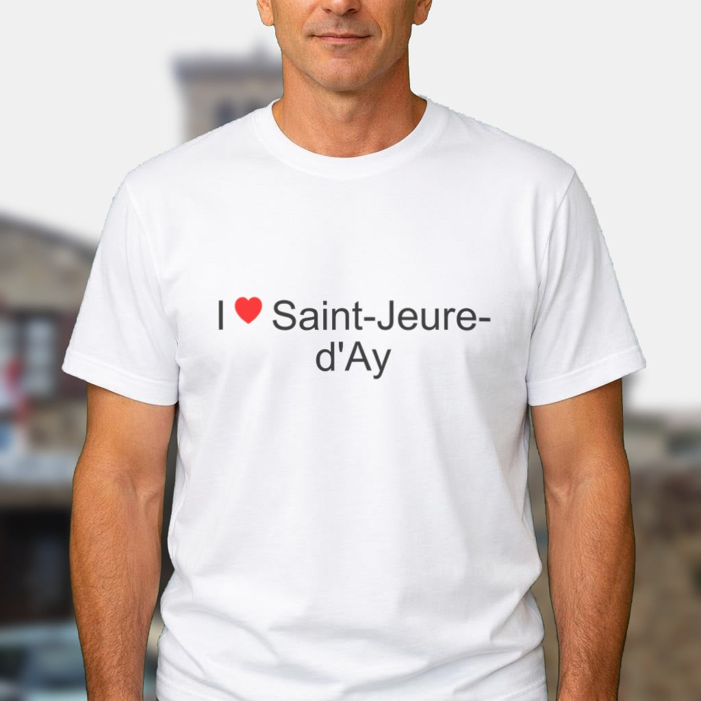 T-shirt I love Saint-Jeure-d'Ay porté