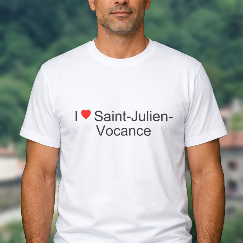 T-shirt I love Saint-Julien-Vocance porté