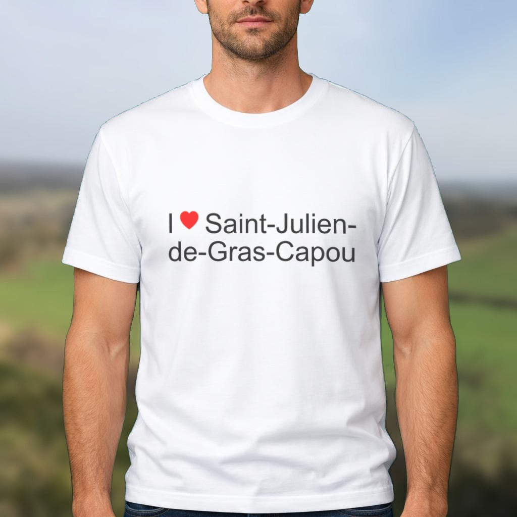 T-shirt I love Saint-Julien-de-Gras-Capou porté