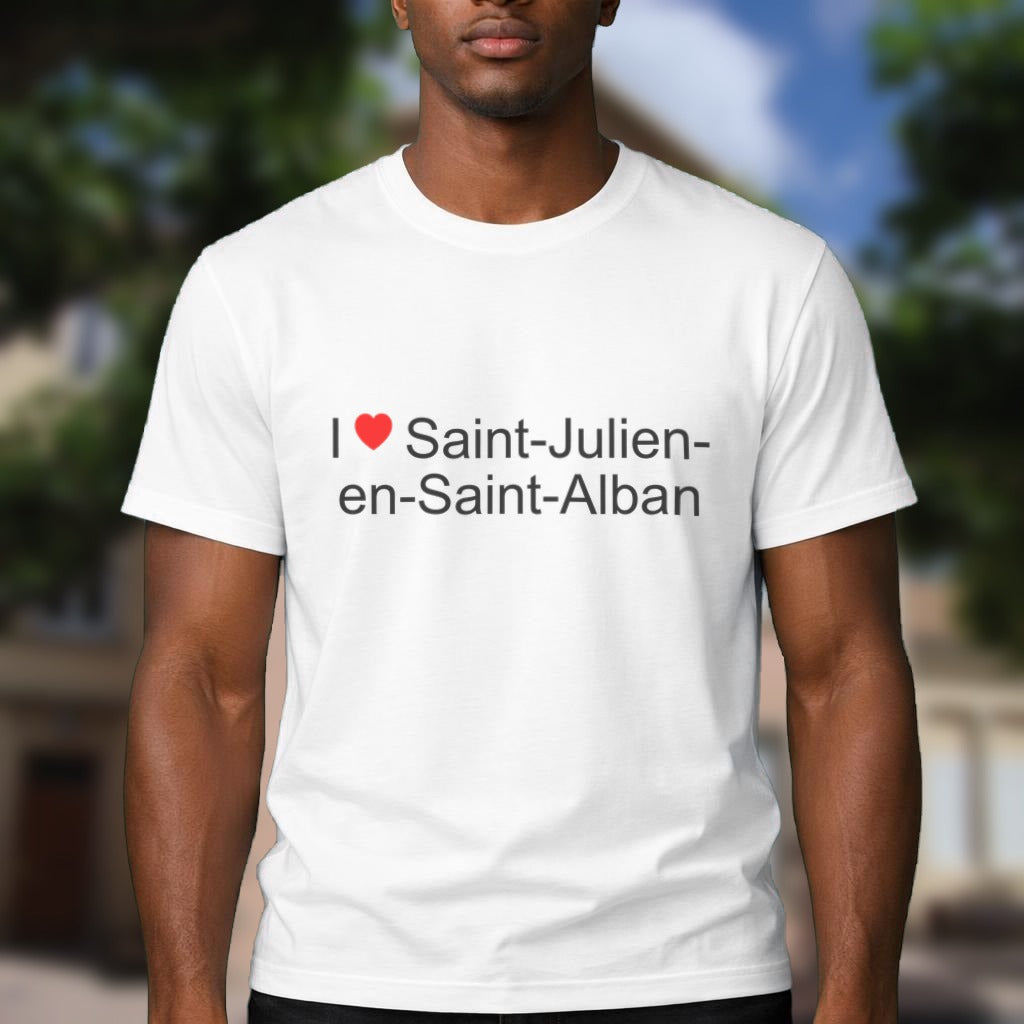 T-shirt I love Saint-Julien-en-Saint-Alban porté