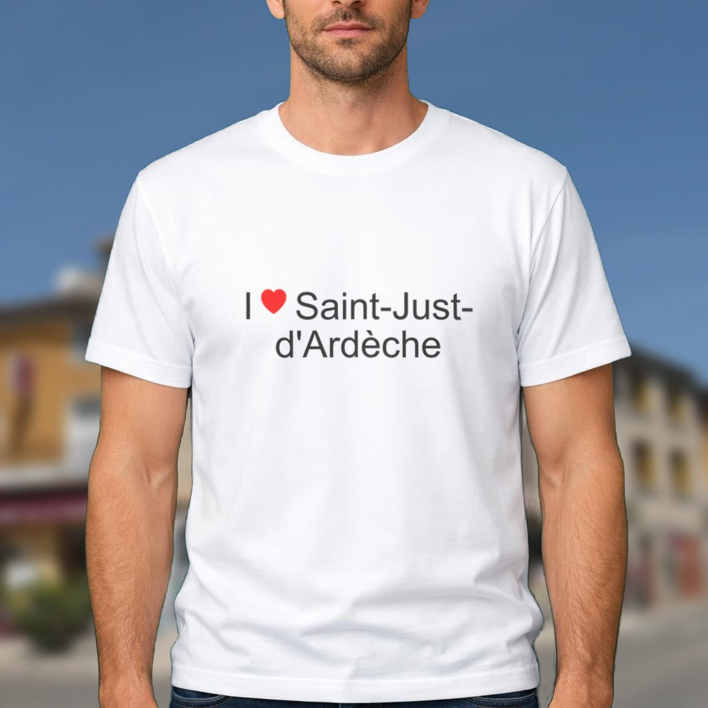 T-shirt I love Saint-Just-d'Ardèche porté