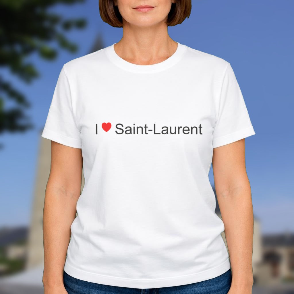 T-shirt I love Saint-Laurent porté