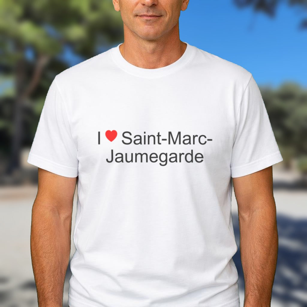 T-shirt I love Saint-Marc-Jaumegarde porté