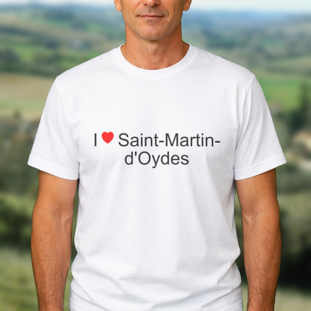 T-shirt I love Saint-Martin-d'Oydes porté